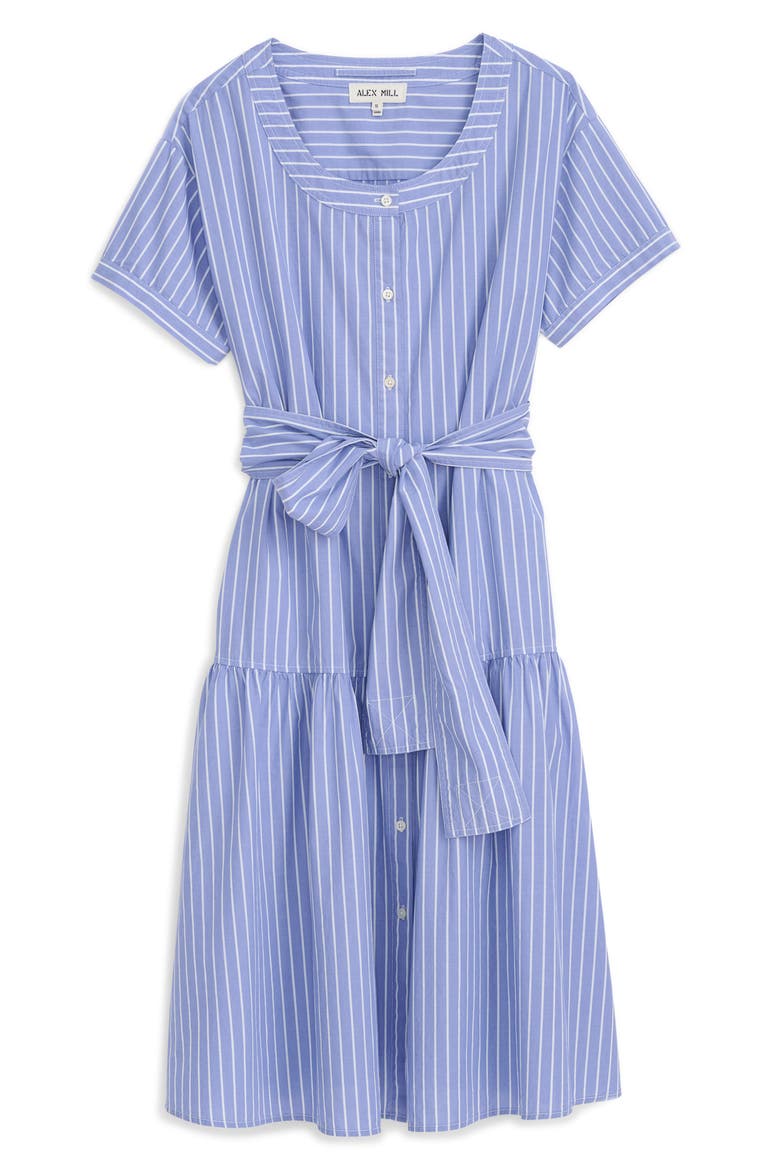 Josie Stripe Cotton Shirtdress, Main, color, BLUE/ OFF WHITE