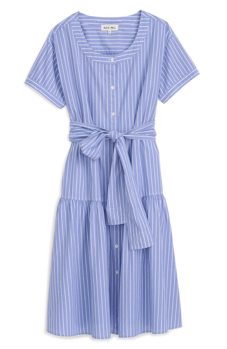 Alex Mill Josie Stripe Cotton Shirtdress, Main, color, Blue/ Off White