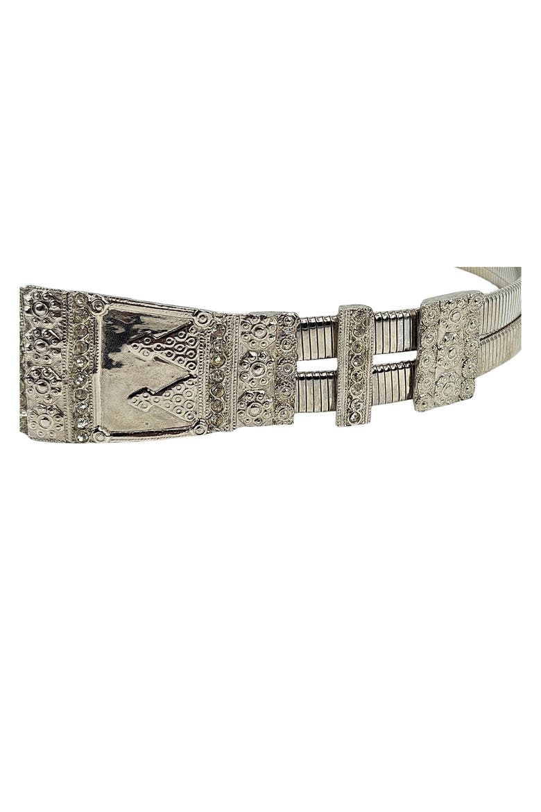Vintage 80s Stretch Medium Belt Silver, Alternate, color, silver