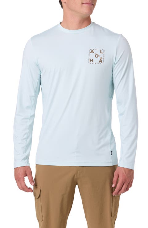Hawaii Layout UPF 50+ Long Sleeve Rashguard