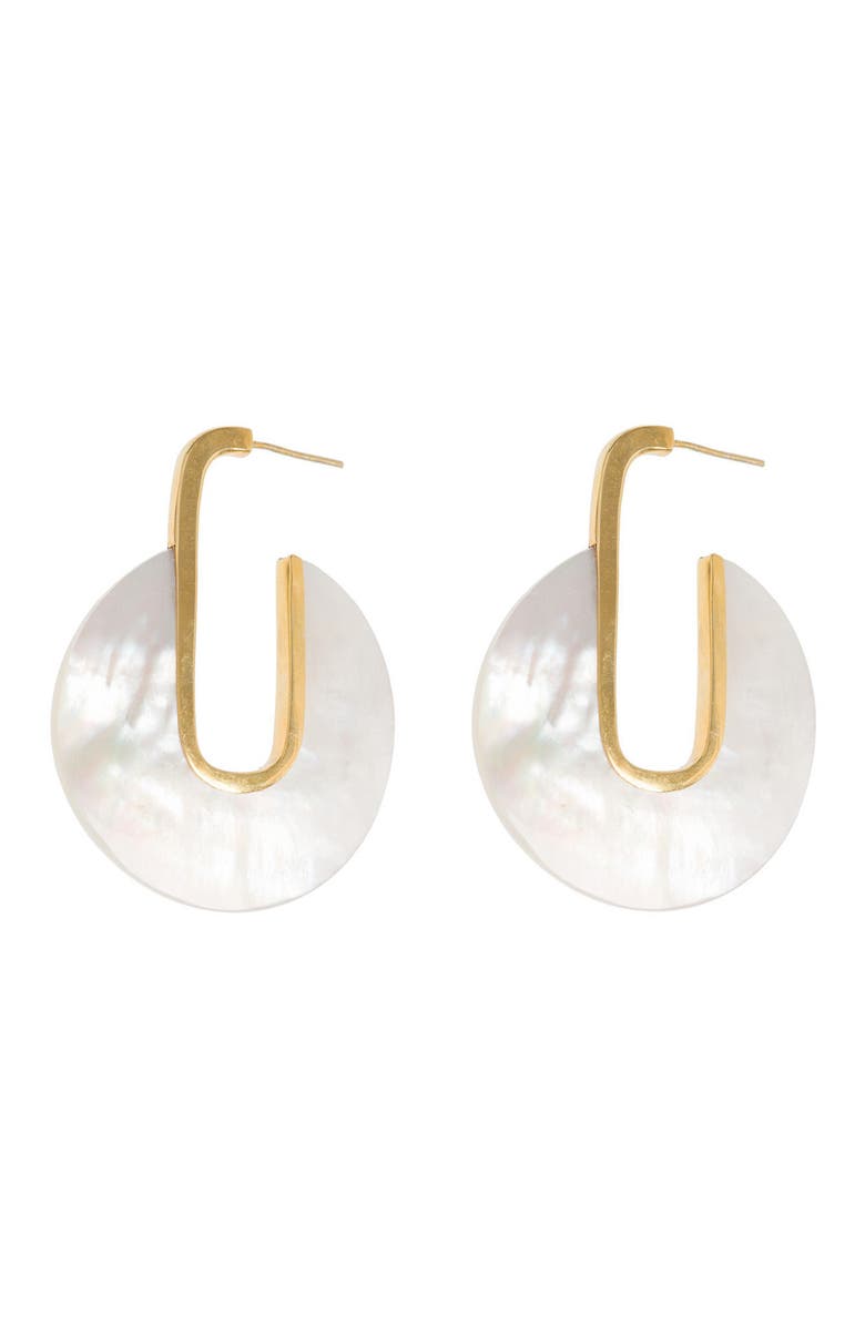 Freya Rose Warrioress Hoops Earrings, Main, color, Gold