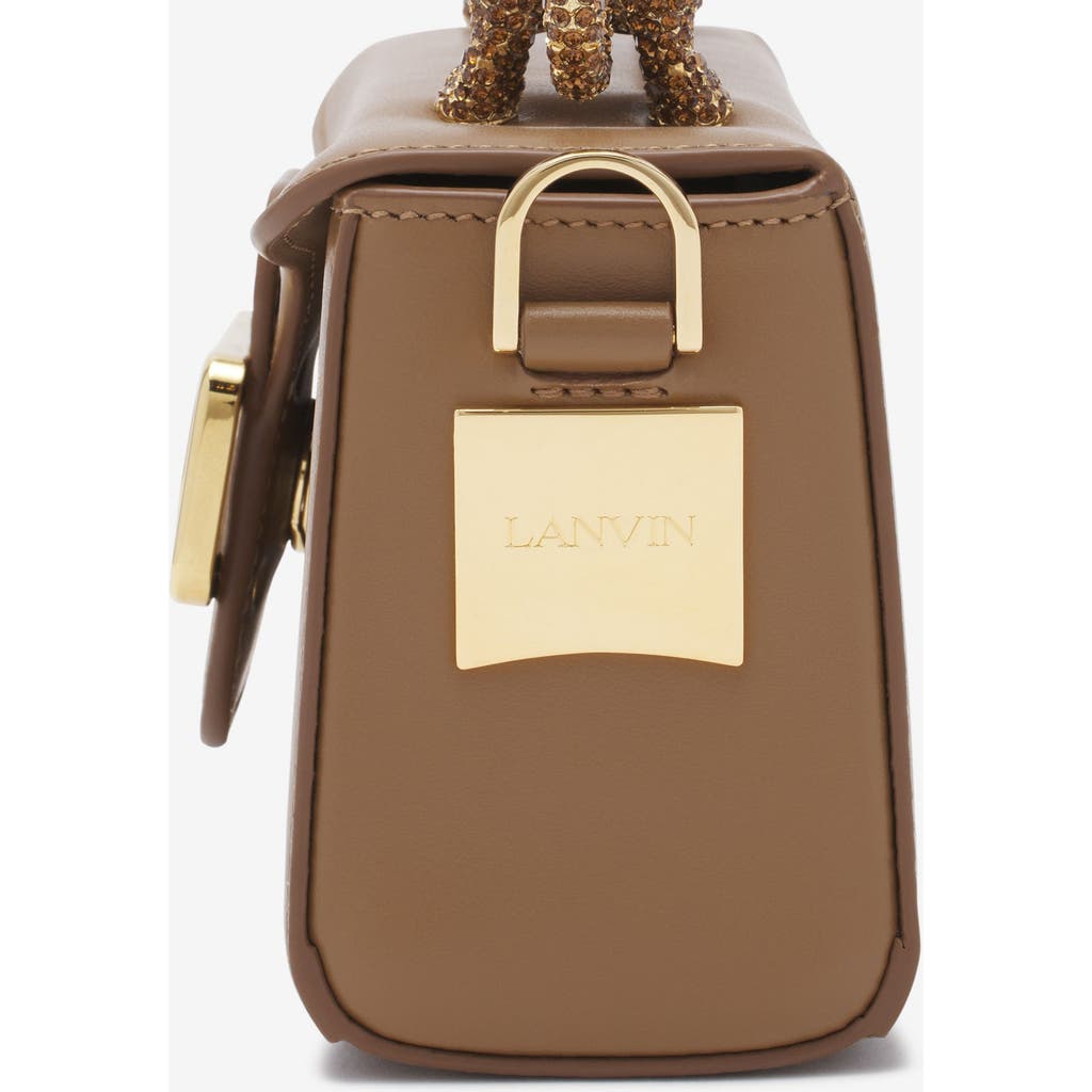 Lanvin Nano Pencil Cat Bag In Leather And Rhinestone In Desert