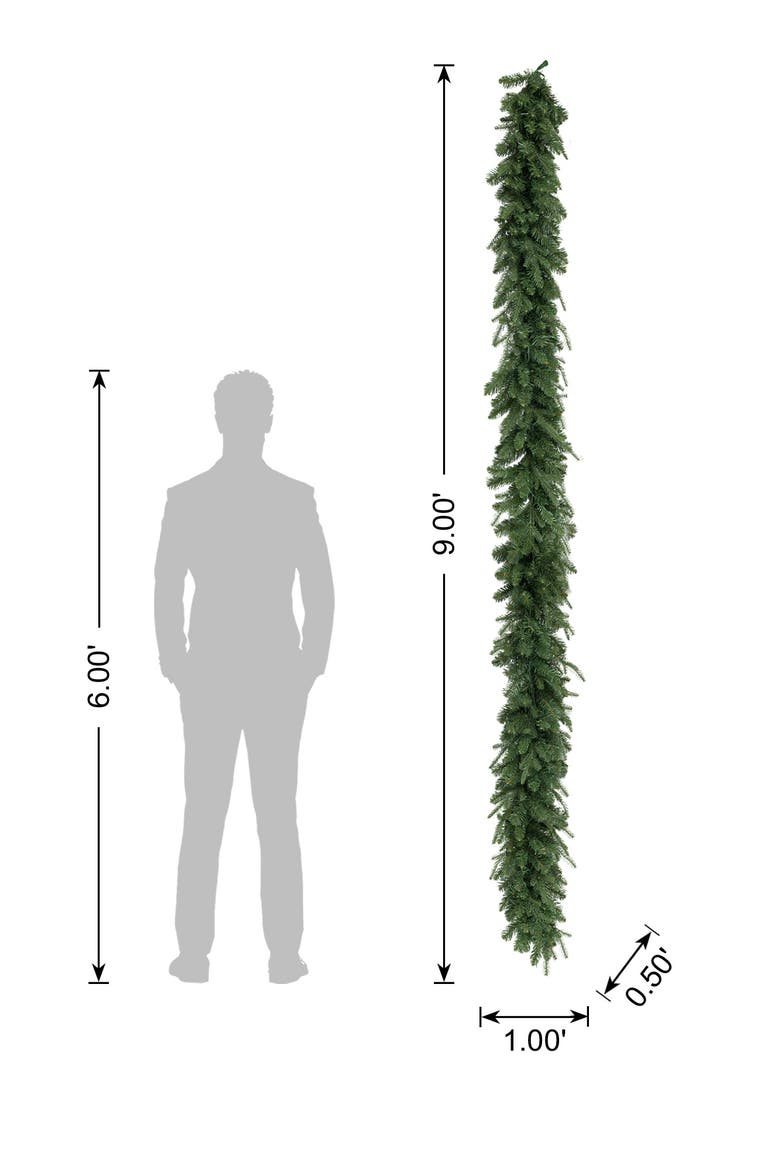 Pre-Lit Christmas Garland with Twinkling Lights, Alternate, color, Green
