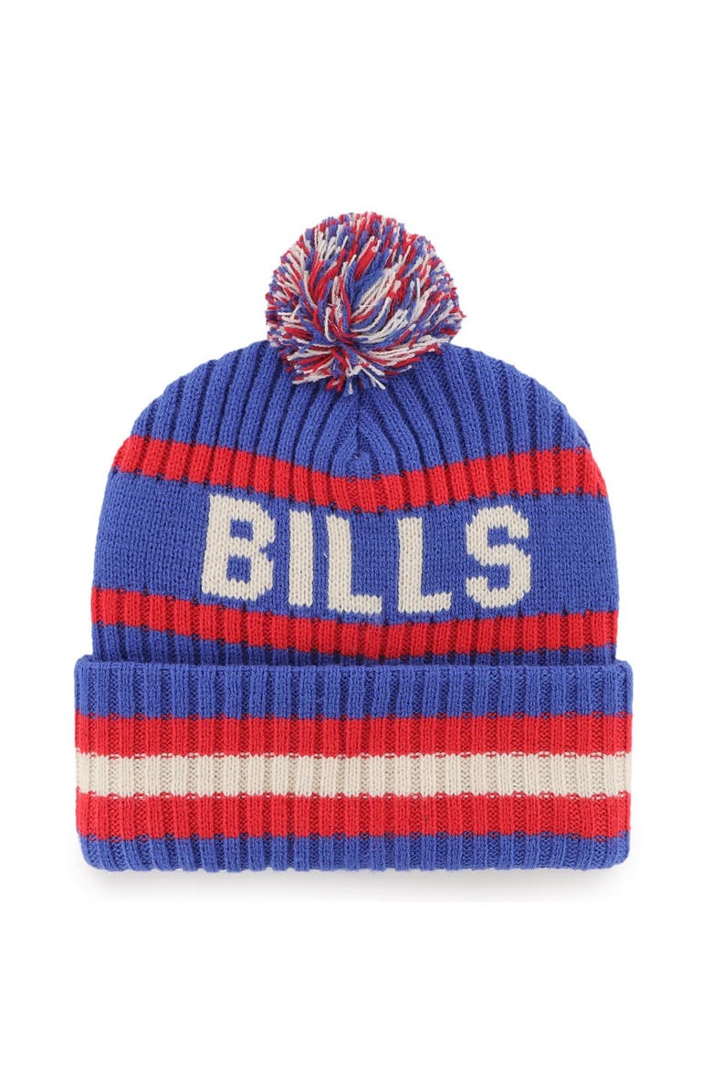 '47 Men's '47 Royal Buffalo Bills Bering Cuffed Knit Hat with Pom, Alternate, color,