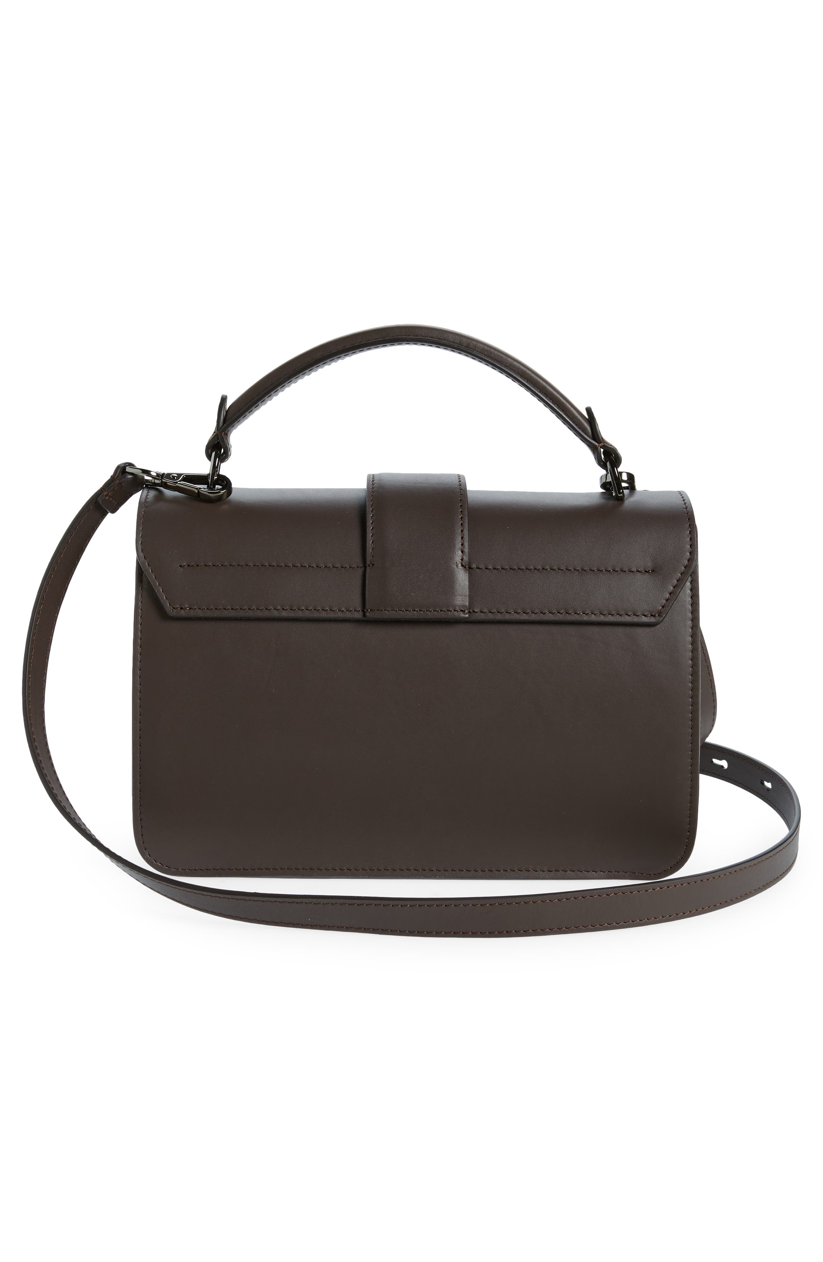 Brunello Cucinelli Medium Monili Trim Leather Top Handle Bag, Alternate, color, 