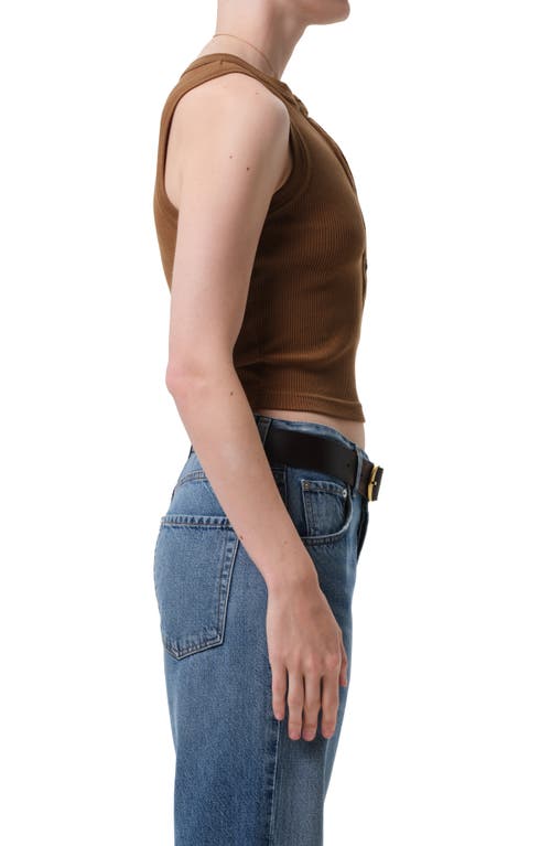 Citizen Of Humanity Citizens Of Humanity Caralyn Rib Henley Tank In Brown
