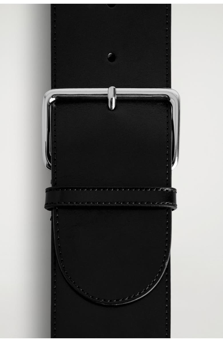 COS Wide Leather Belt, Alternate, color, Black