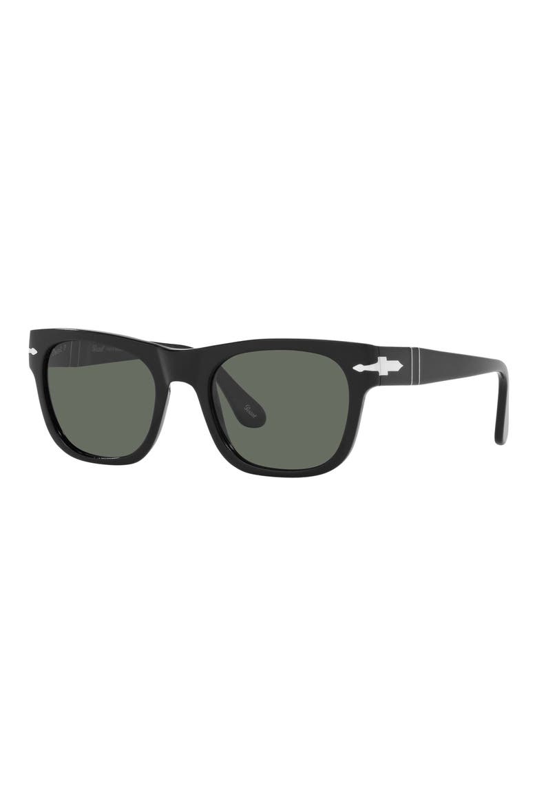 52mm Polarized Rectangle Sunglasses, Alternate, color, BLACK/ LIGHT BLUE