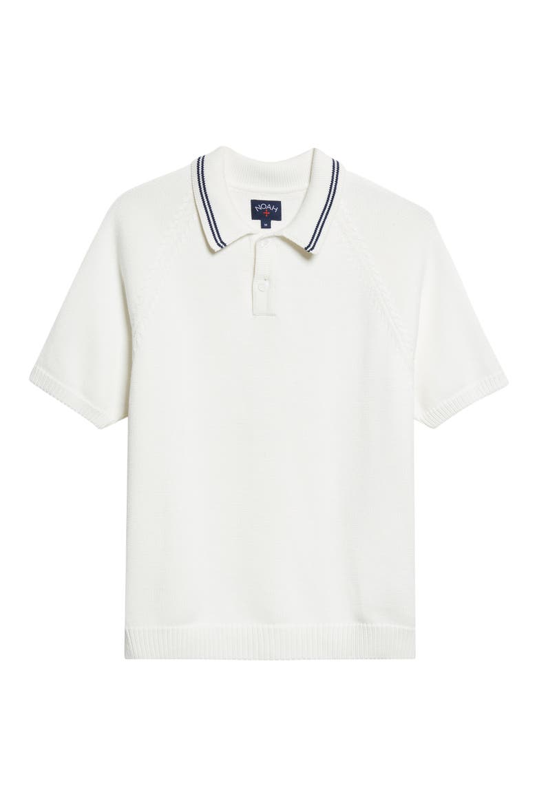 Cotton Polo Sweater, Alternate, color, WHITE/ NAVY