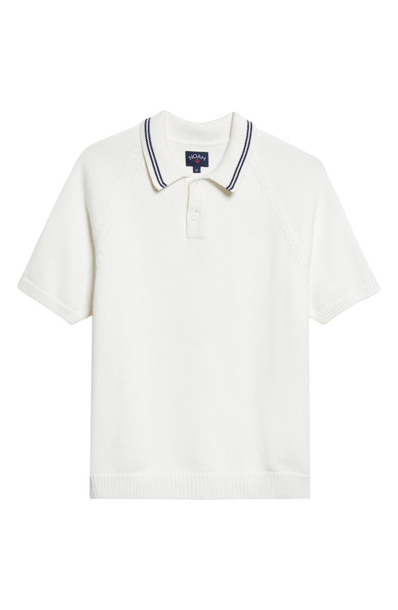 Noah Cotton Polo Sweater, Alternate, color, White/ Navy
