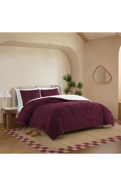 Ugg(r) Avery Rib Comforter & Shams Set In Burgundy