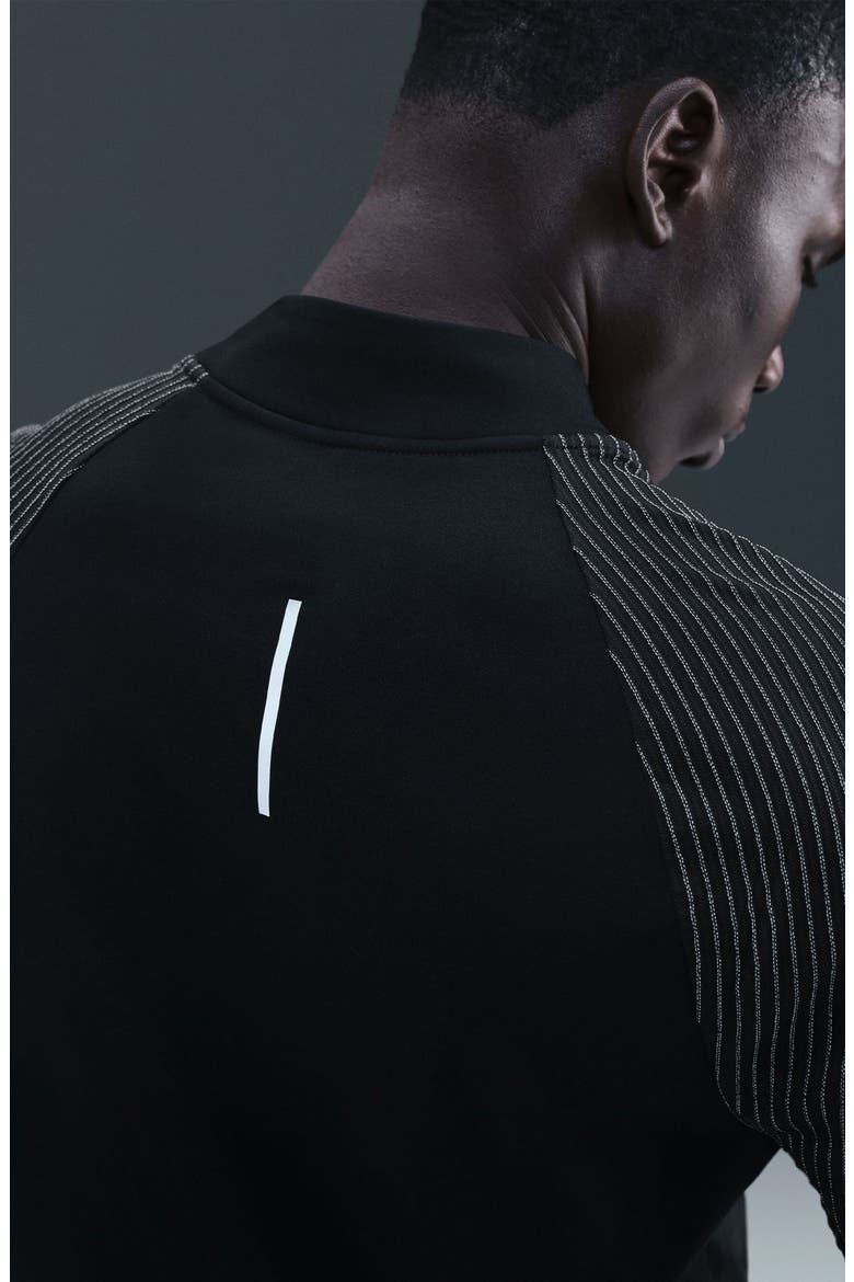Dri-FIT Half Zip Running Top with Reflective Accents, Alternate, color, BLACK/ REFLECTIVE SILV
