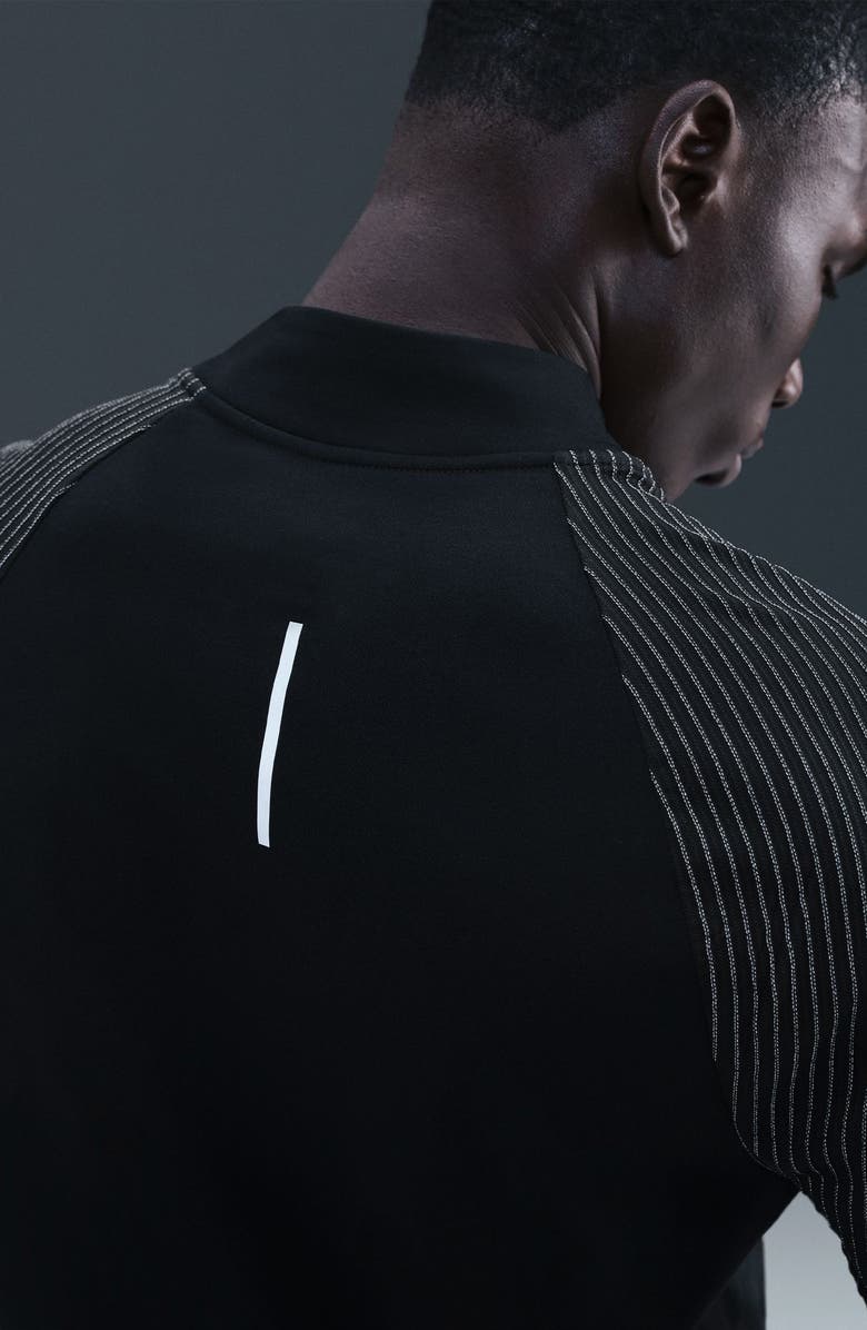 Nike Dri-FIT Half Zip Running Top with Reflective Accents, Alternate, color, Black/ Reflective Silv