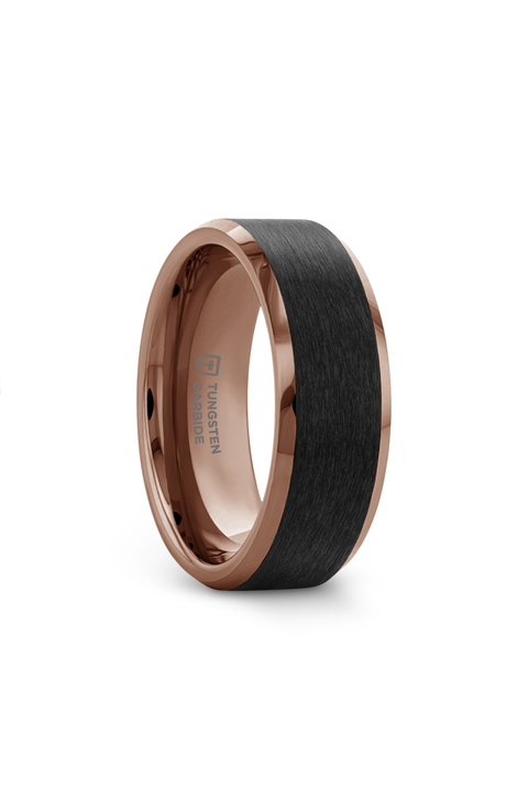 Ferros Tungsten Polished Beveled Ring