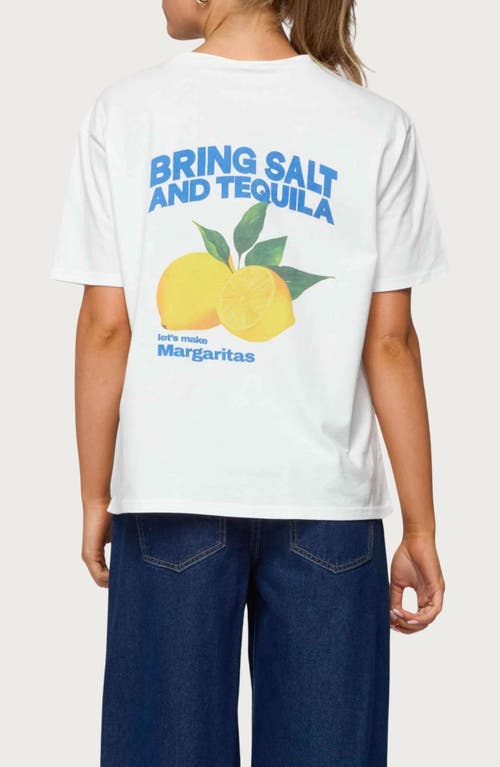 Edikted Let's Make Margaritas Oversize Cotton Graphic T-shirt In Neutral
