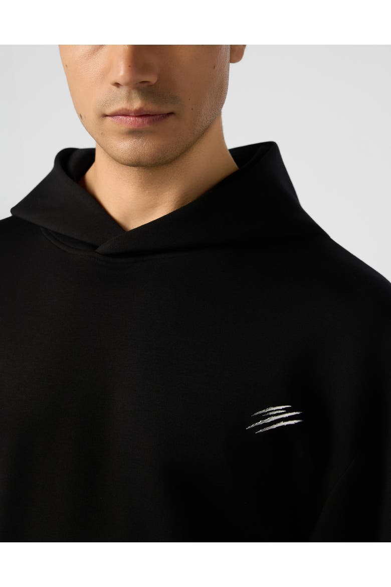 Fleece Hoodie Chrome Scratch Men, Alternate, color, black