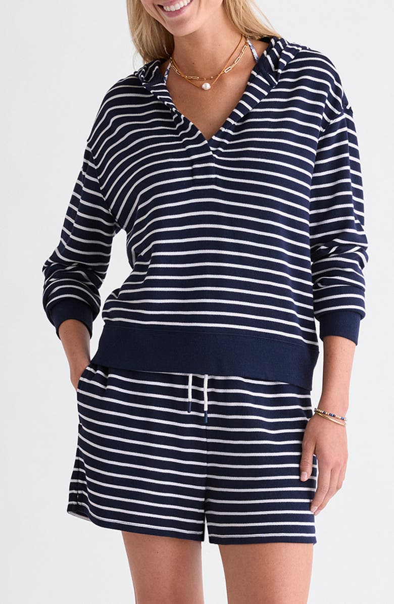 vineyard vines Terry Hoodie, Main, color, Bay Stripe Navy