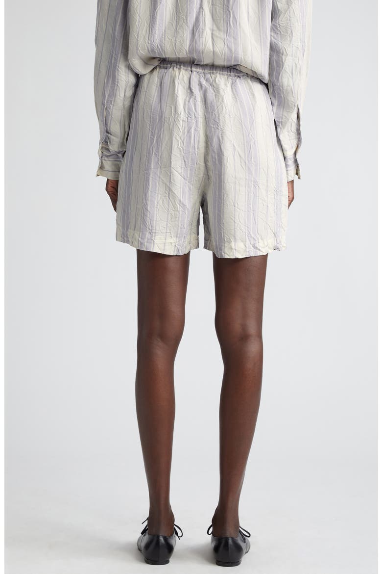 Portico Stripe Rumpled Satin Drawstring Shorts, Alternate, color, GLICINE