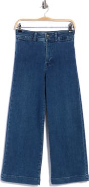 Faherty Stretch Terry High Waist Ankle Wide Leg Jeans