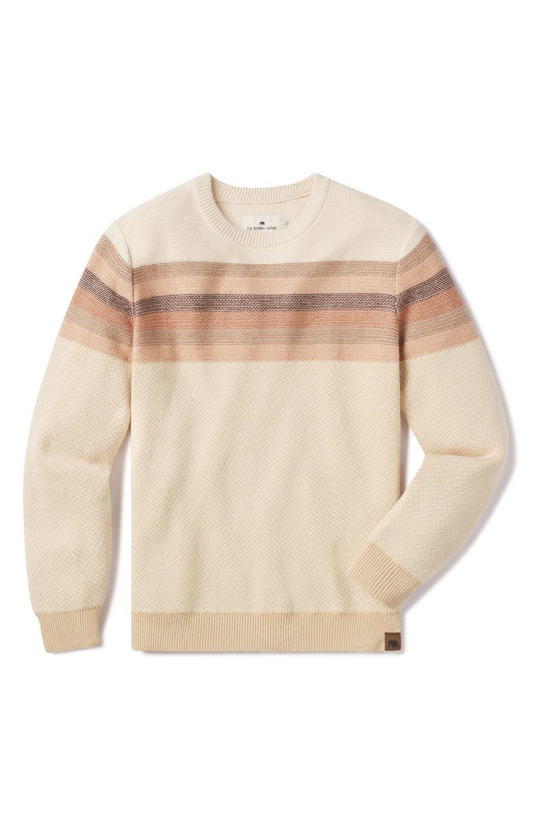 The Normal Brand Stripe Ski Sweater, Alternate, color, Ivory Multi