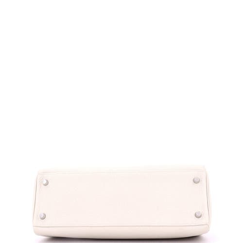 Pre-owned Hermes Hermes Kelly Handbag Light Togo With Palladium Hardware 32 In White