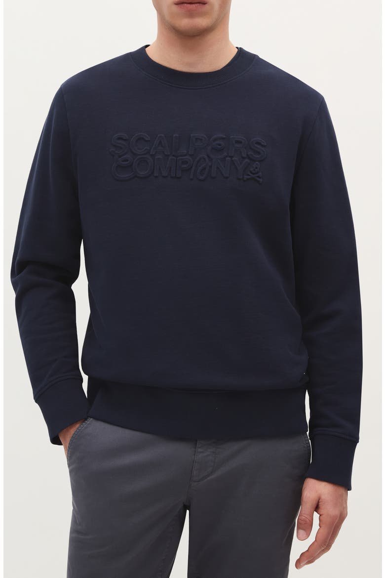Company Emboss Sweater, Main, color, Navy