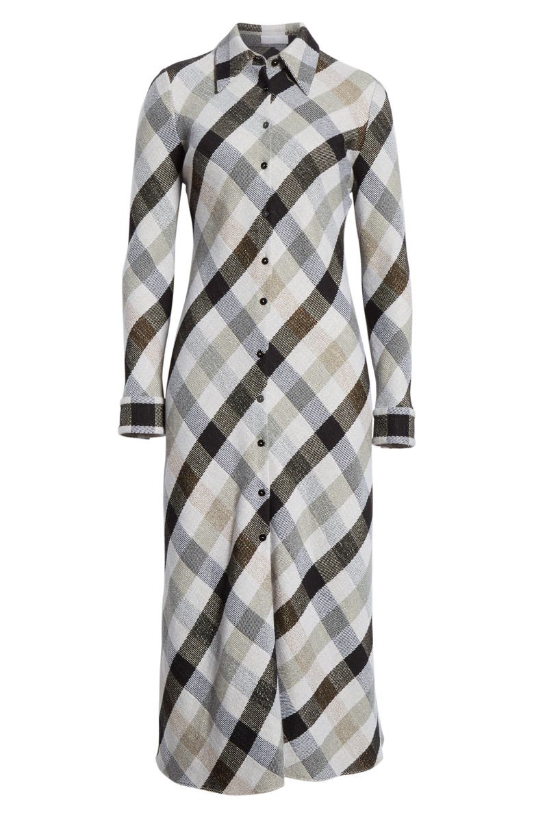Rosetta Getty Plaid Long Sleeve Mouline Midi Shirtdress, Alternate, color, 