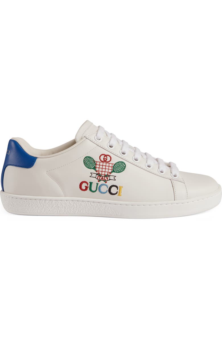 Gucci New Ace Embroidered Tennis Sneaker, Alternate, color,