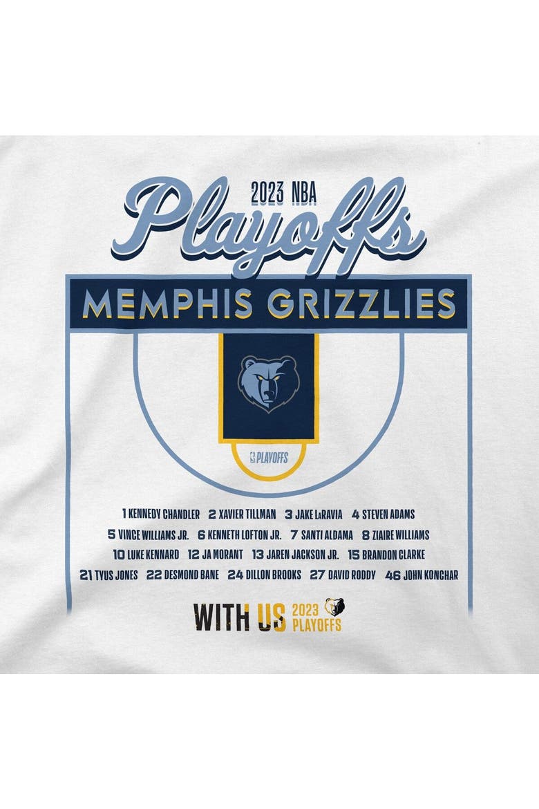 Unisex Stadium Essentials White Memphis Grizzlies 2023 NBA Playoffs Roster T-Shirt, Alternate, color, White