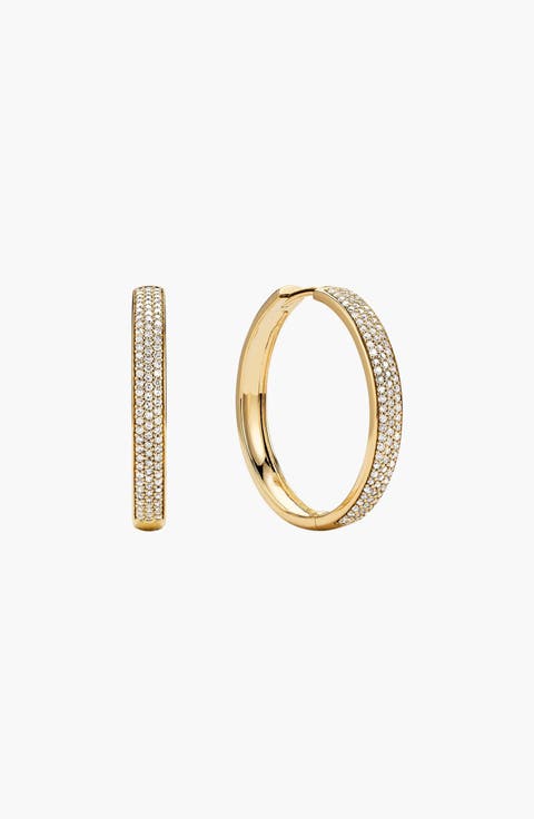 Bold Pavé Diamond Large Hoops