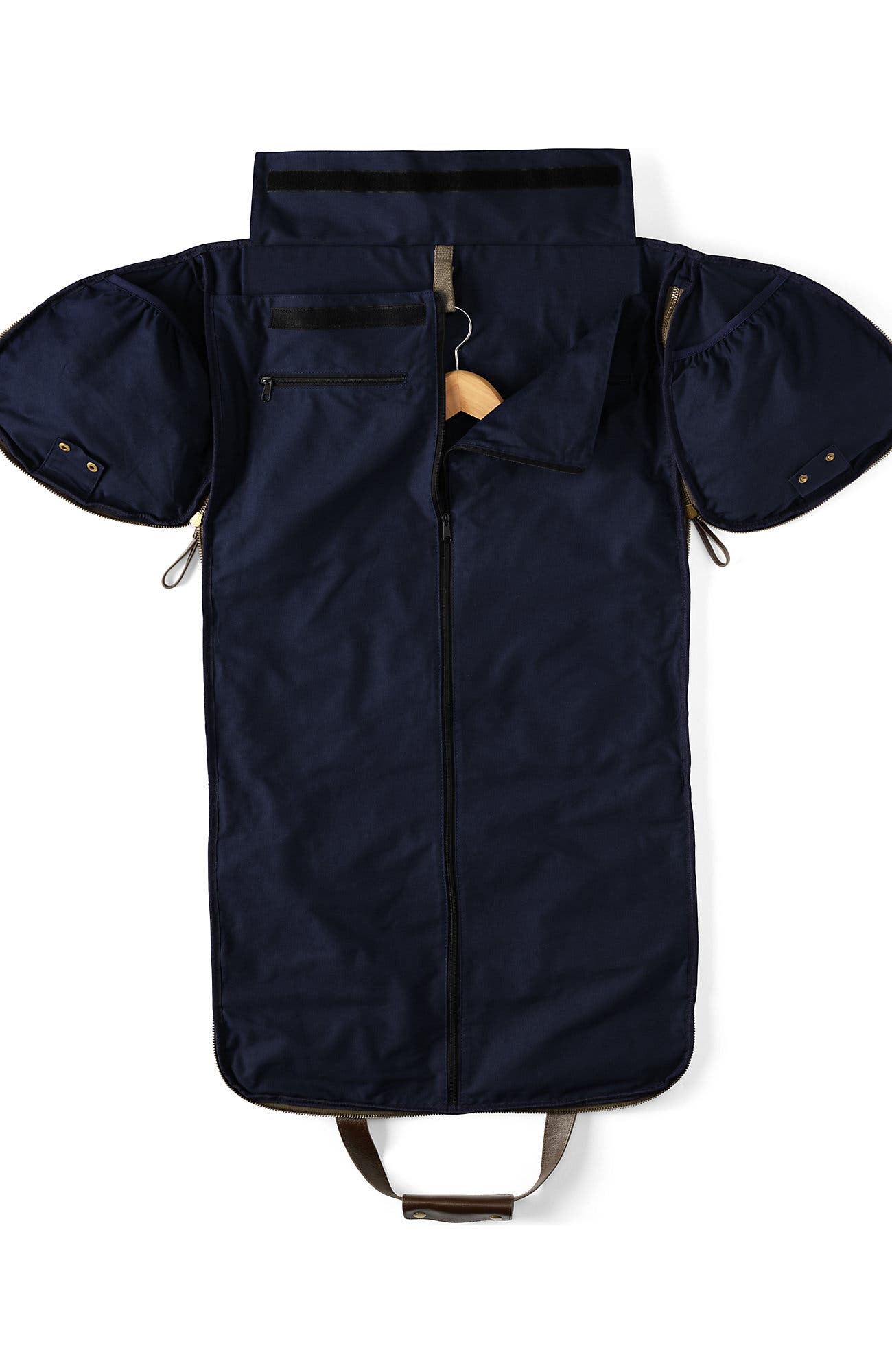 Lands' End Waxed Canvas Convertible Garment Duffle, Alternate, color, Radiant Navy