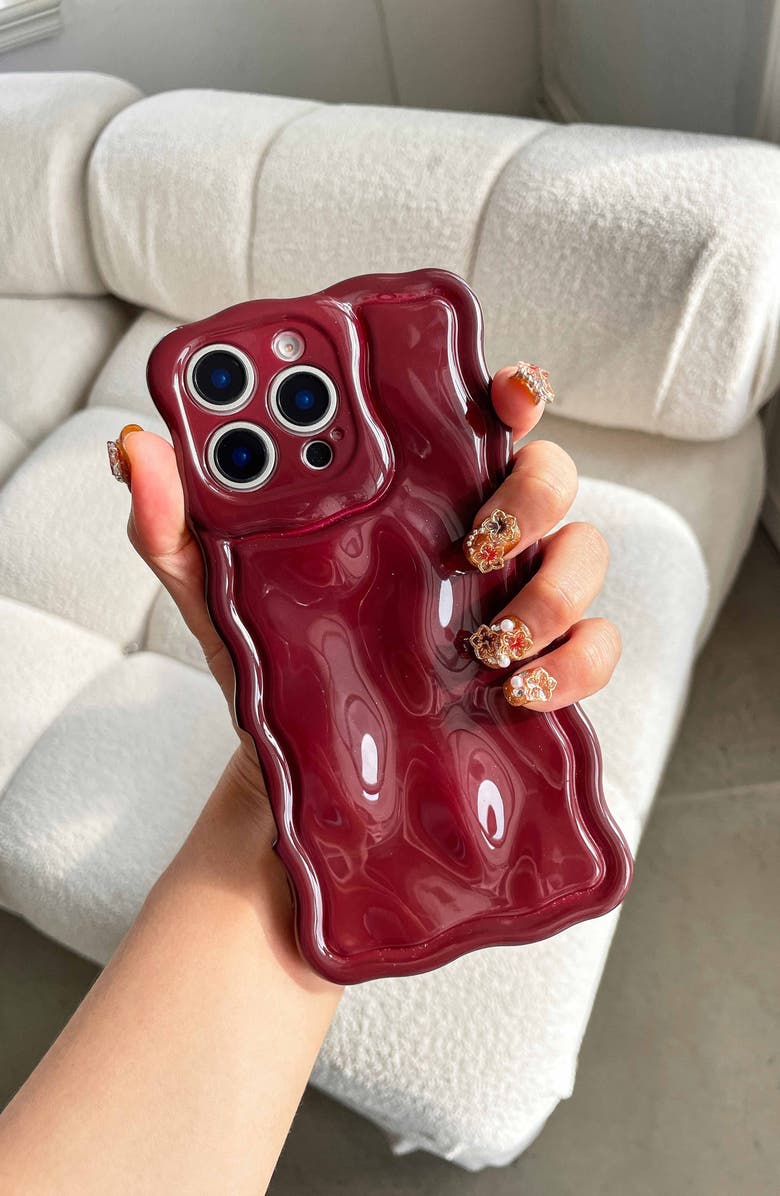 Auramma Meteorite Wavy iPhone 16 Pro Phone Case, Alternate, color, Wine