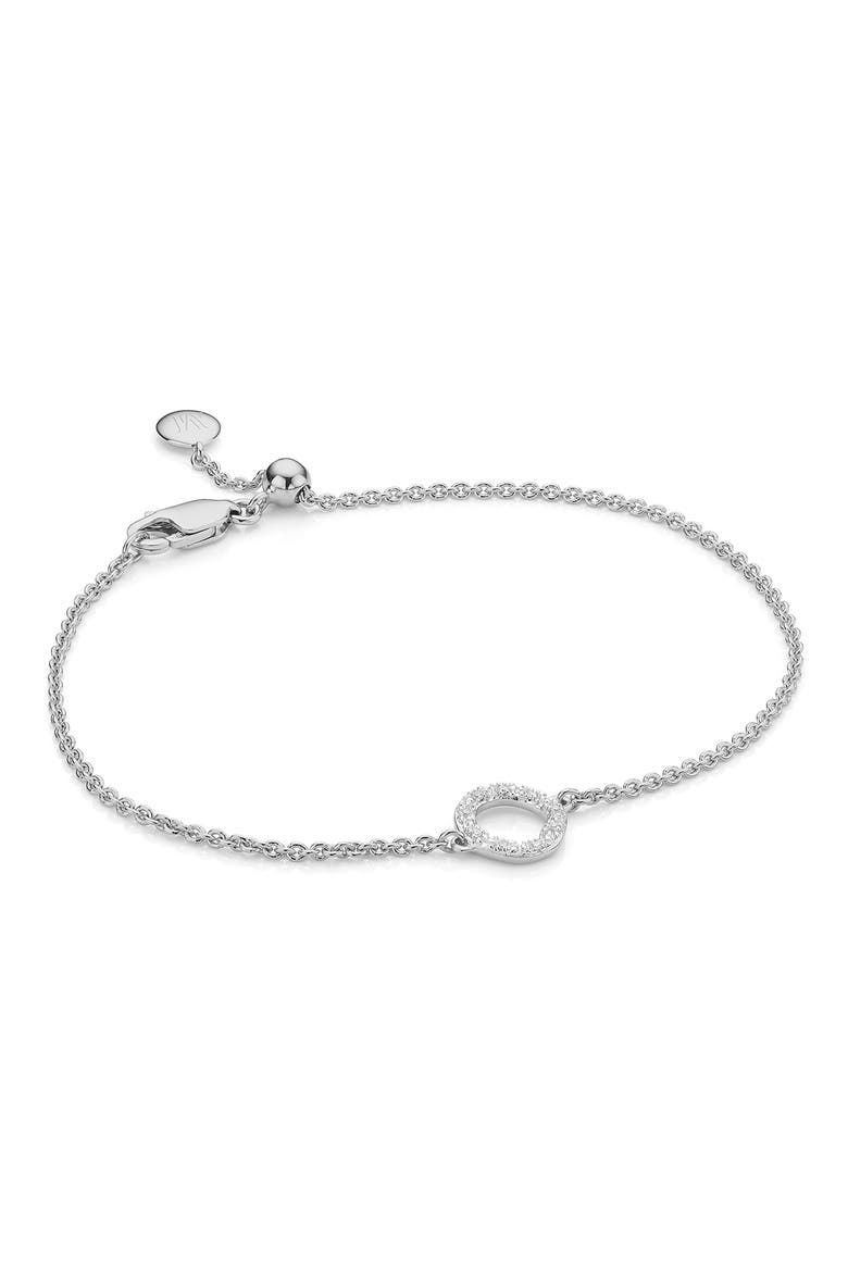 Riva Mini Circle Diamond Bracelet, Main, color, SILVER/ DIAMOND