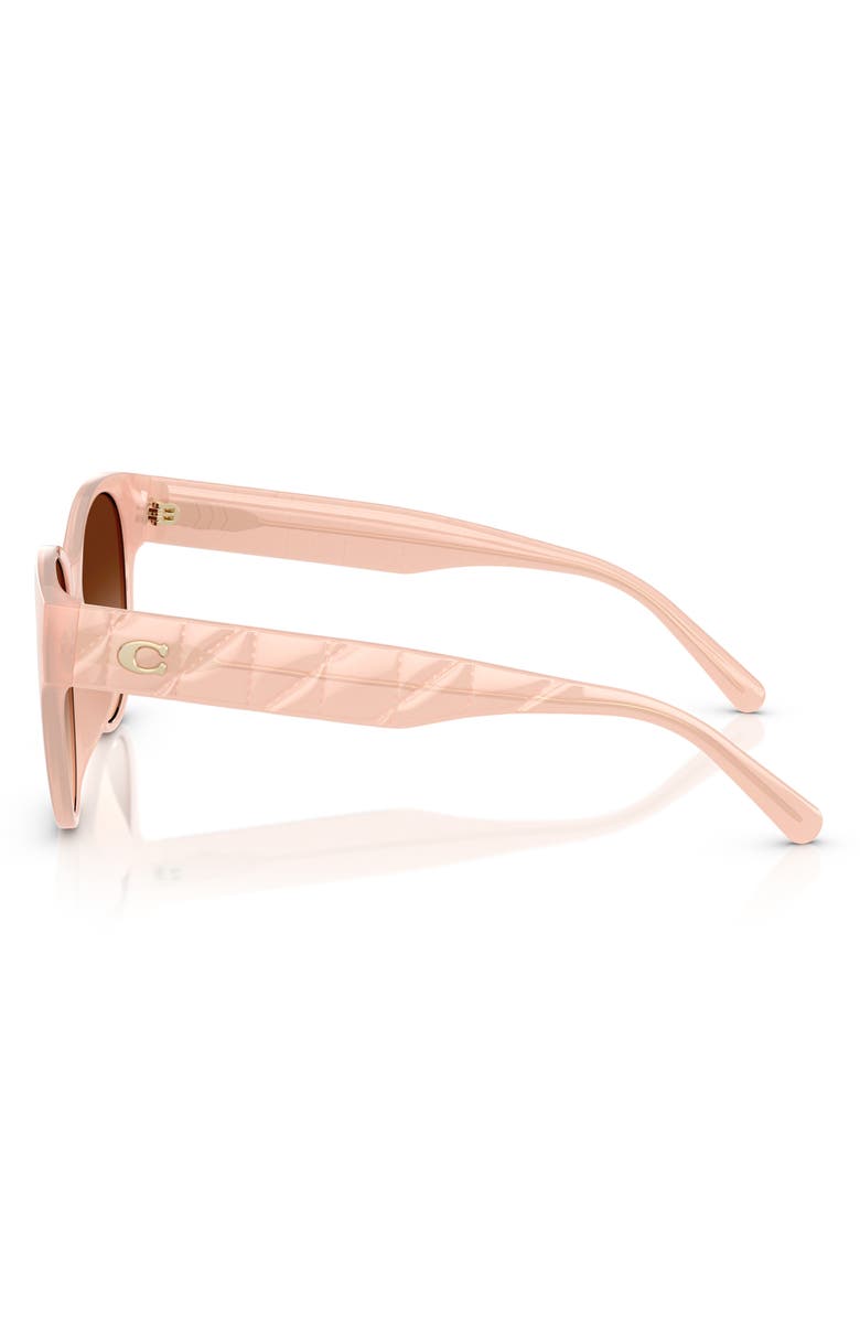 COACH 56mm Gradient Round Sunglasses, Alternate, color, Light Pink / Brown Gradient