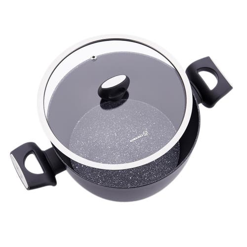 Korkmaz Nora 2 Piece 3 Liter Alumium Nonstick Casserole Dish With Lid In Black