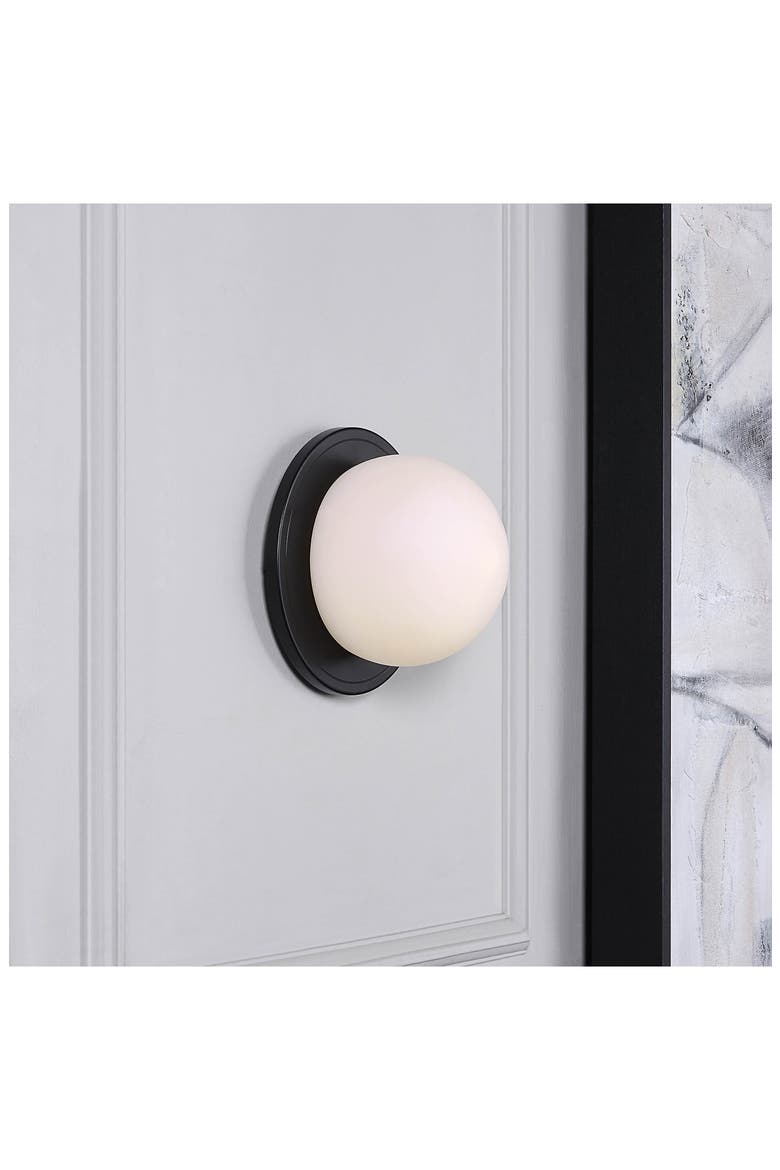 Round Wall Sconces, Alternate, color, SYBIL MATTE BLACK