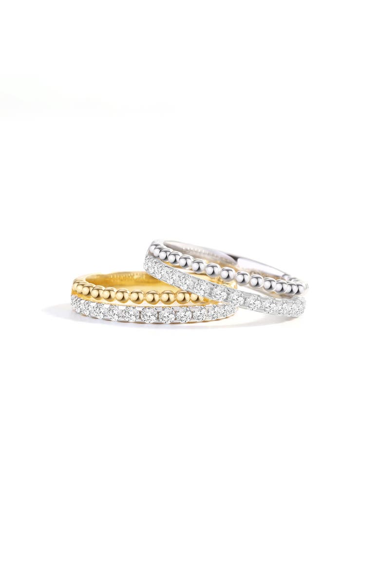 Beaded Cubic Zirconia Band, Alternate, color, 18k Gold Over Sterling Silver