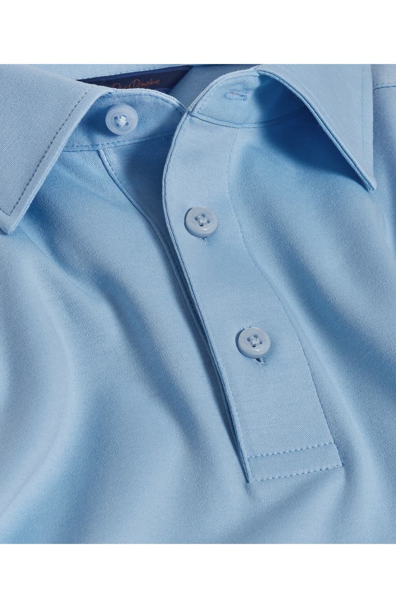 David Donahue Solid Interlock Cotton Polo, Alternate, color, Sky