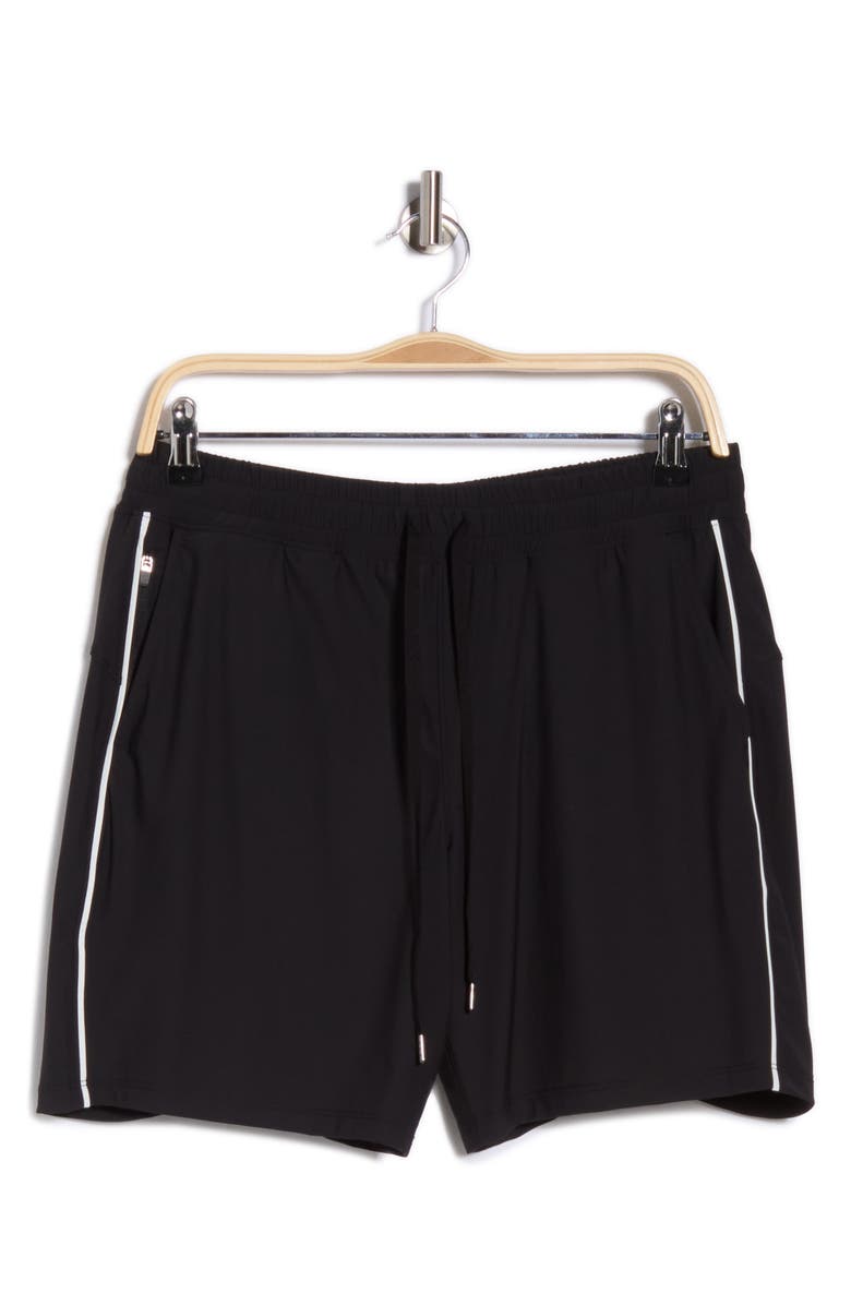 90 DEGREE BY REFLEX 7-Inch Warp Sonic Active Shorts, Alternate, color, Black/ White