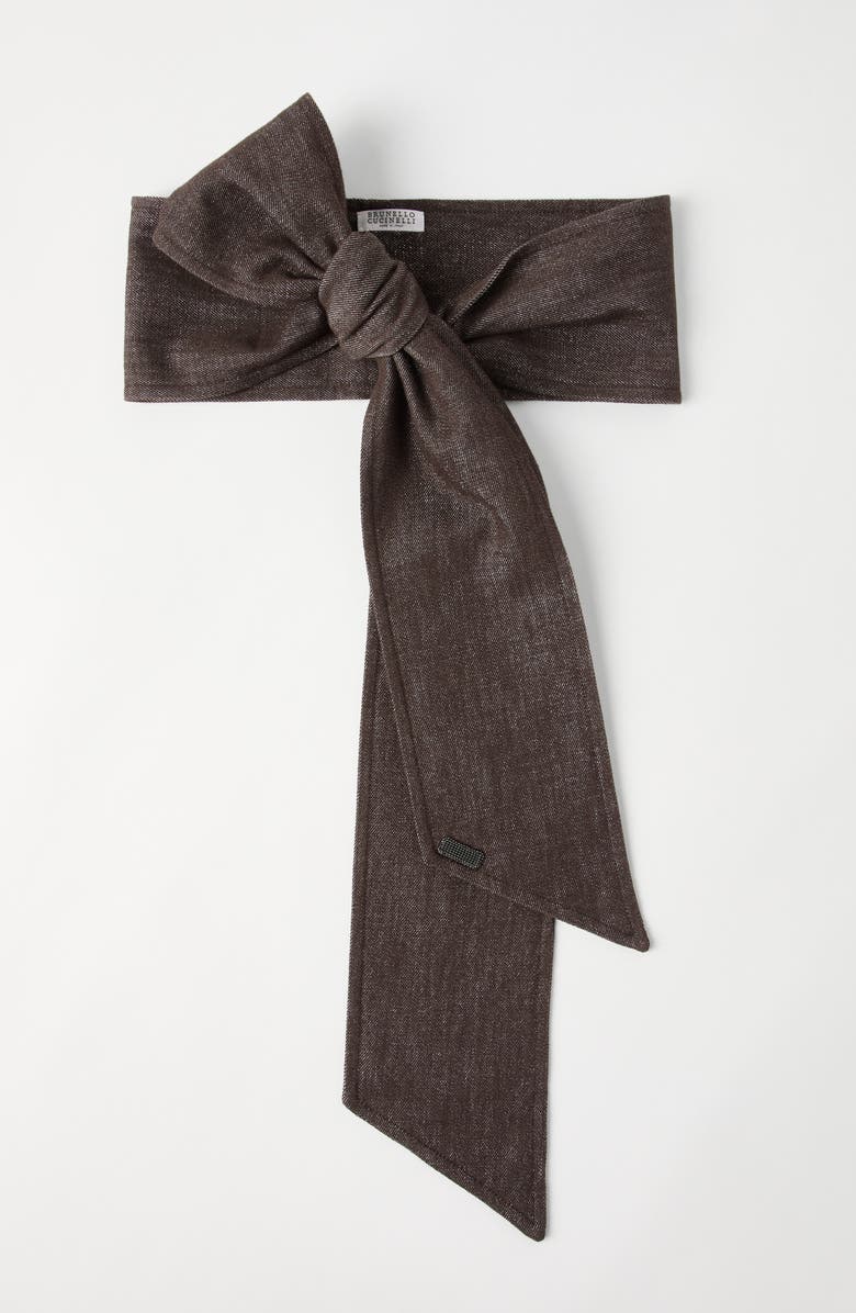 Brunello Cucinelli No-fade denim foulard, Alternate, color, Cocoa
