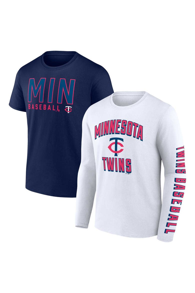 Men's Fanatics Branded Navy/White Minnesota Twins Two-Pack Combo T-Shirt Set, Main, color, Navy