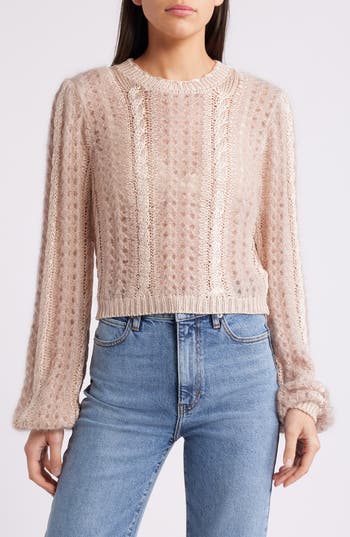 Frame Cable Mix Crewneck Sweater In Multi