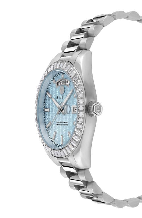 Philipp Plein Date Superlative Crystal Watch In Stainless Steel