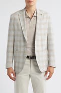 Jack Victor Hampton Light Grey Plaid Knit Wool & Linen Blend Sport Coat