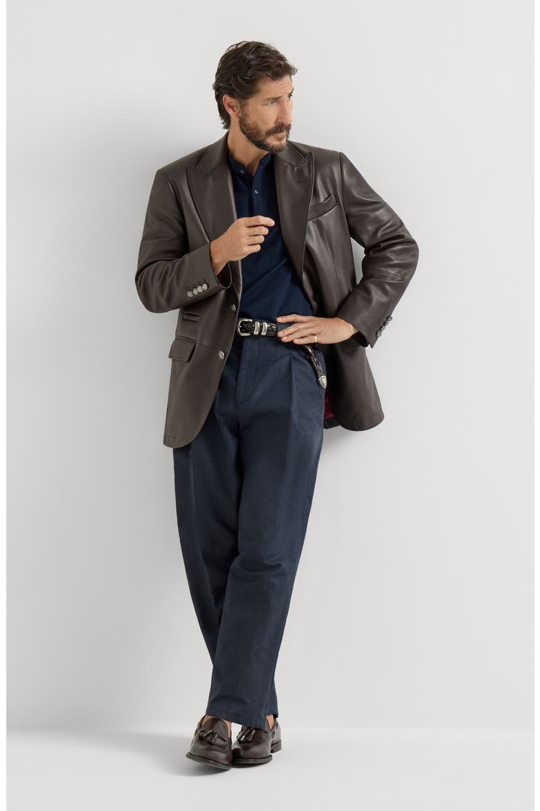 Calfskin blazer, Alternate, color, Chocolate