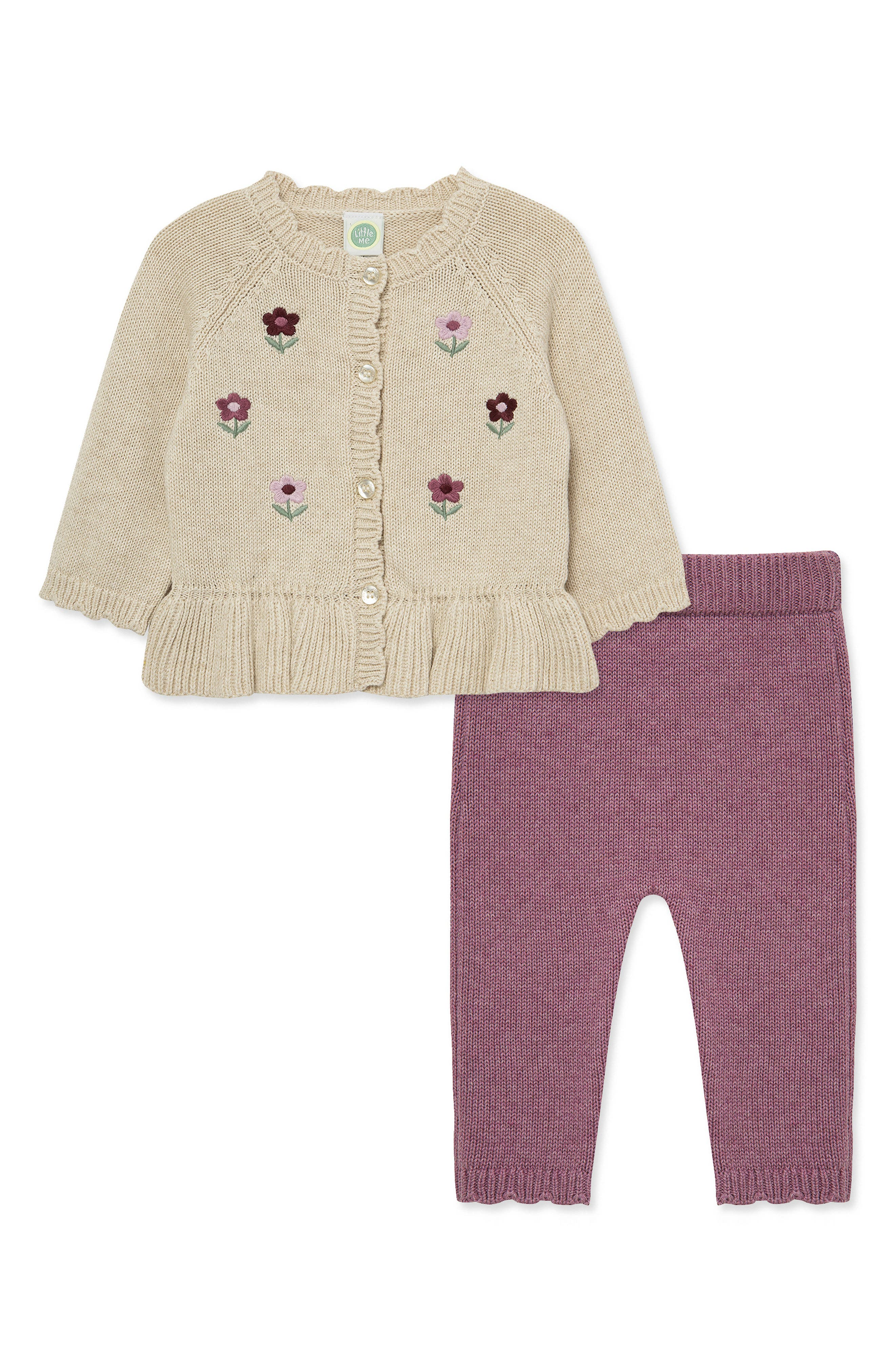 Kids' Flowers Sweater and Pants Set