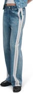 rag & bone rb Miramar Side Stripe Wide Leg Cotton Terry Sweatpant Jeans