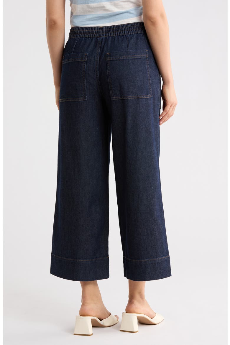 Tie Front Wide Leg Pants, Alternate, color, AGED INDIGO BLUE