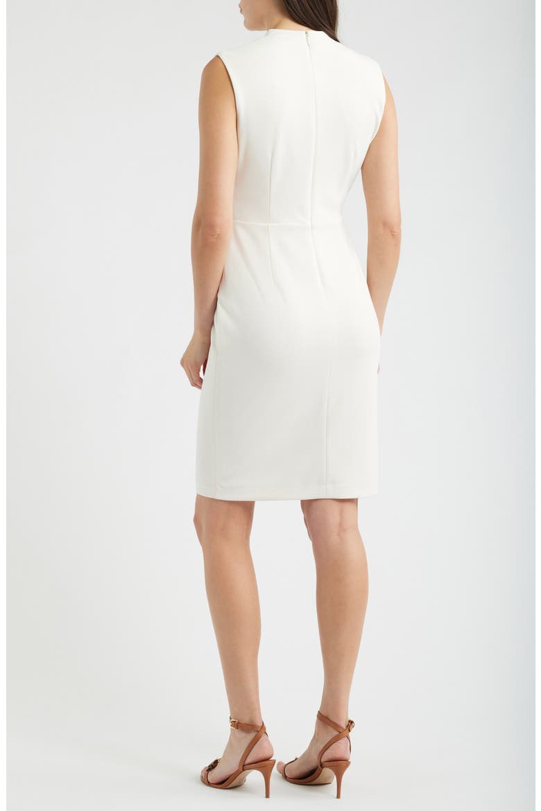 Twist Front Sheath Dress, Alternate, color, WHITE DOVE