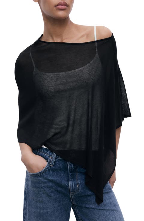 Asymmetric Knit Cape